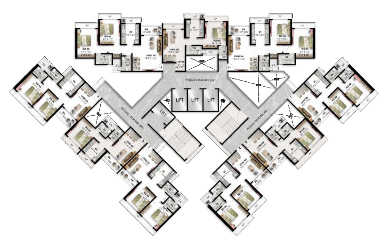 TYPICAL FLOOR PLAN TYPE-B3